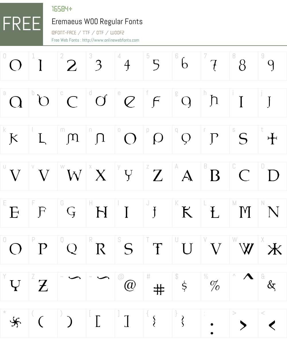 Eremaeus Font Screenshots