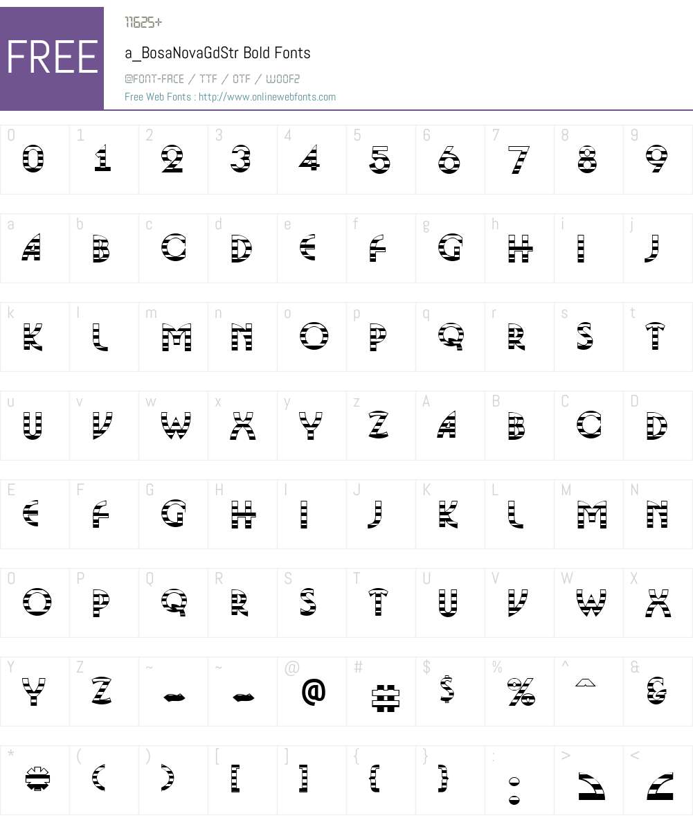 a_BosaNovaGdStr Font Screenshots