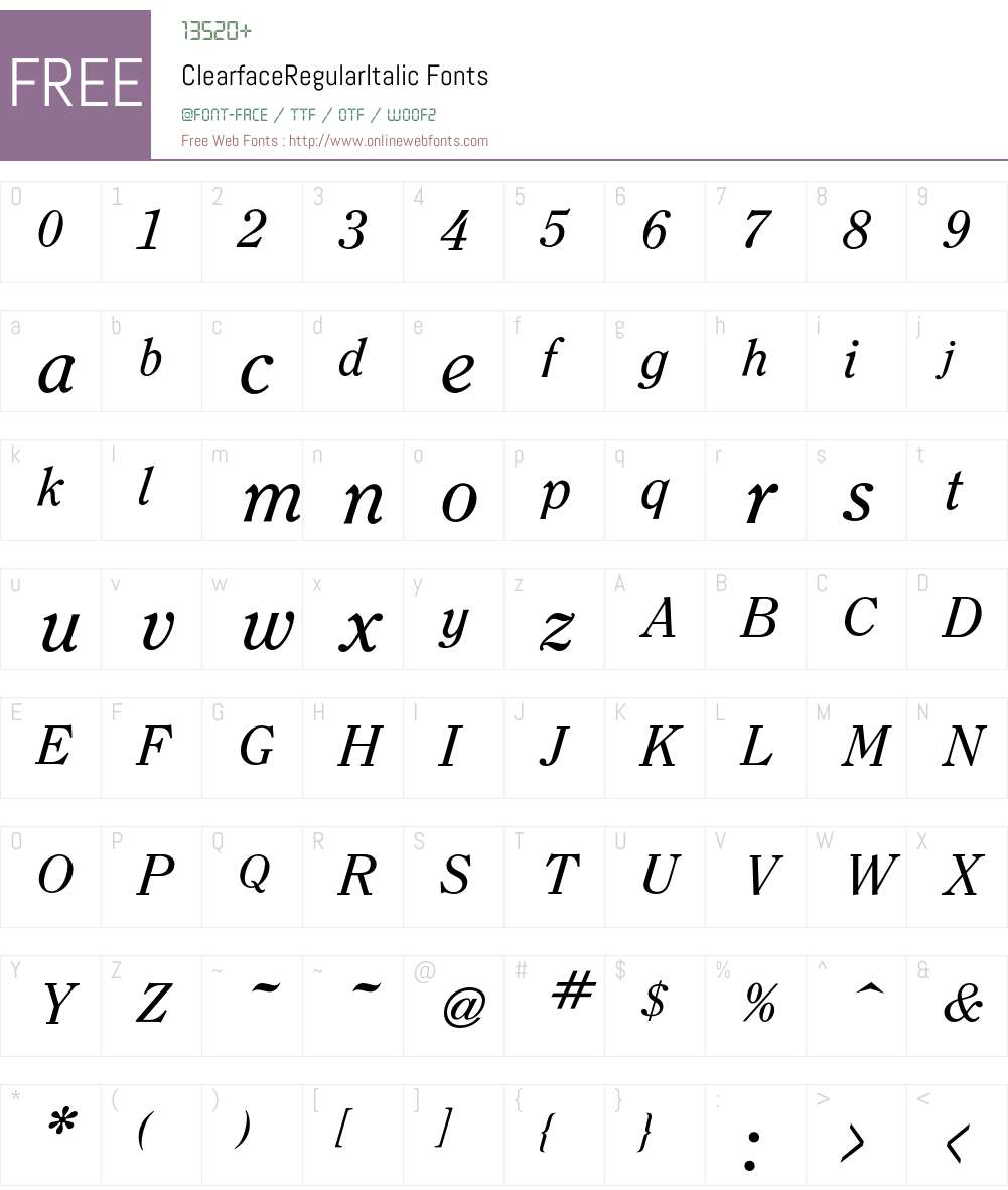 Clearface Font Screenshots