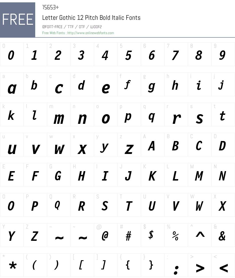Letter Gothic 12 Pitch Font Screenshots
