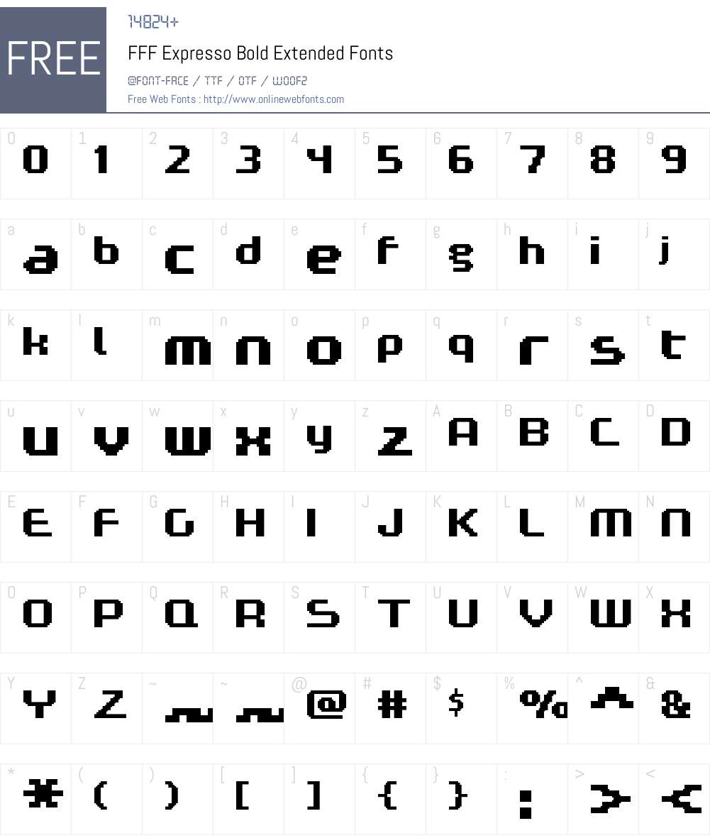 FFF Expresso Bold Extended Font Screenshots