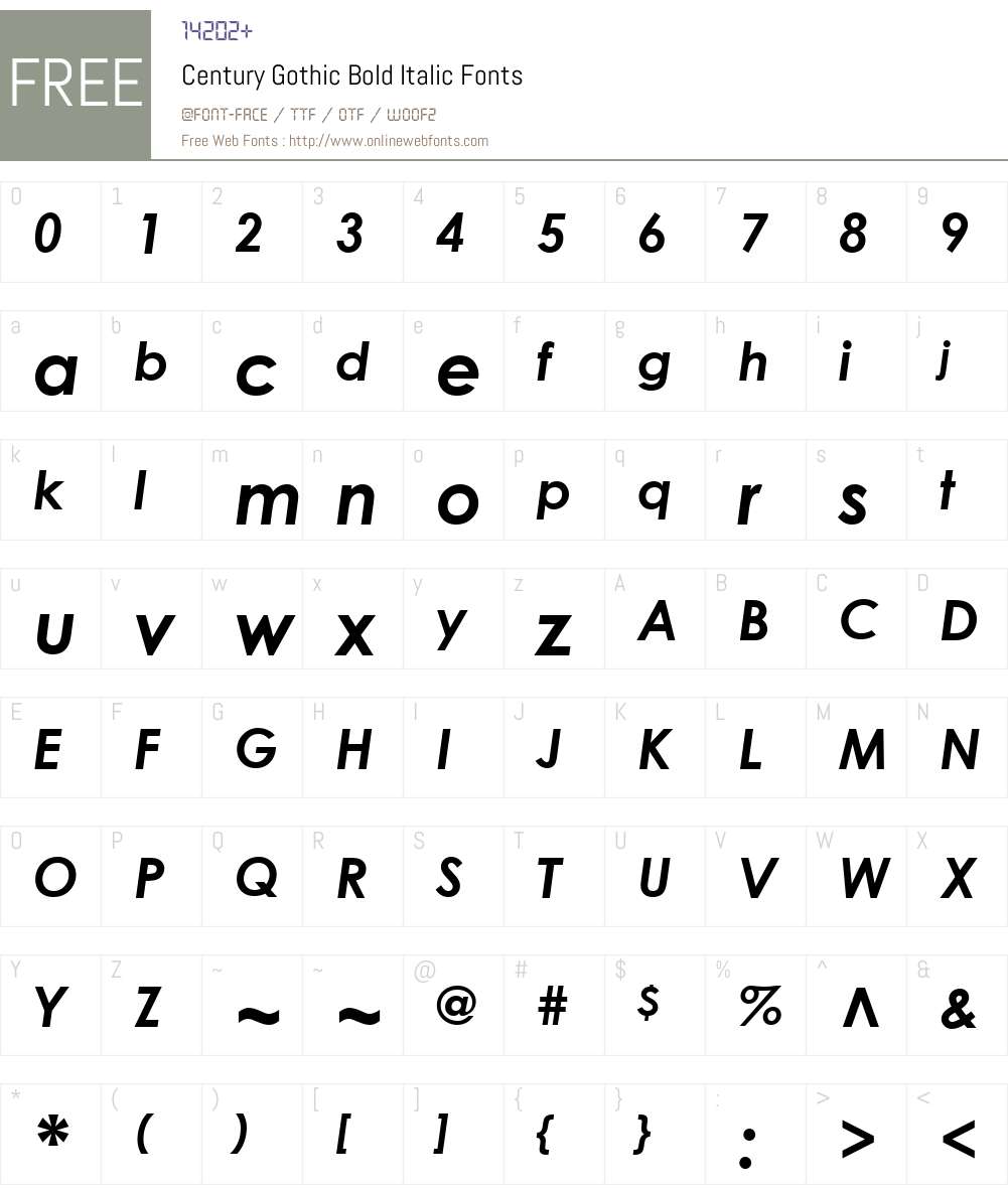 Century Gothic Font Screenshots
