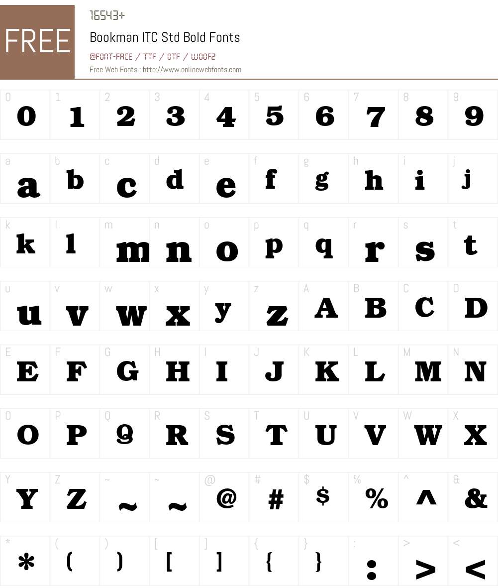 Bookman ITC Std Font Screenshots