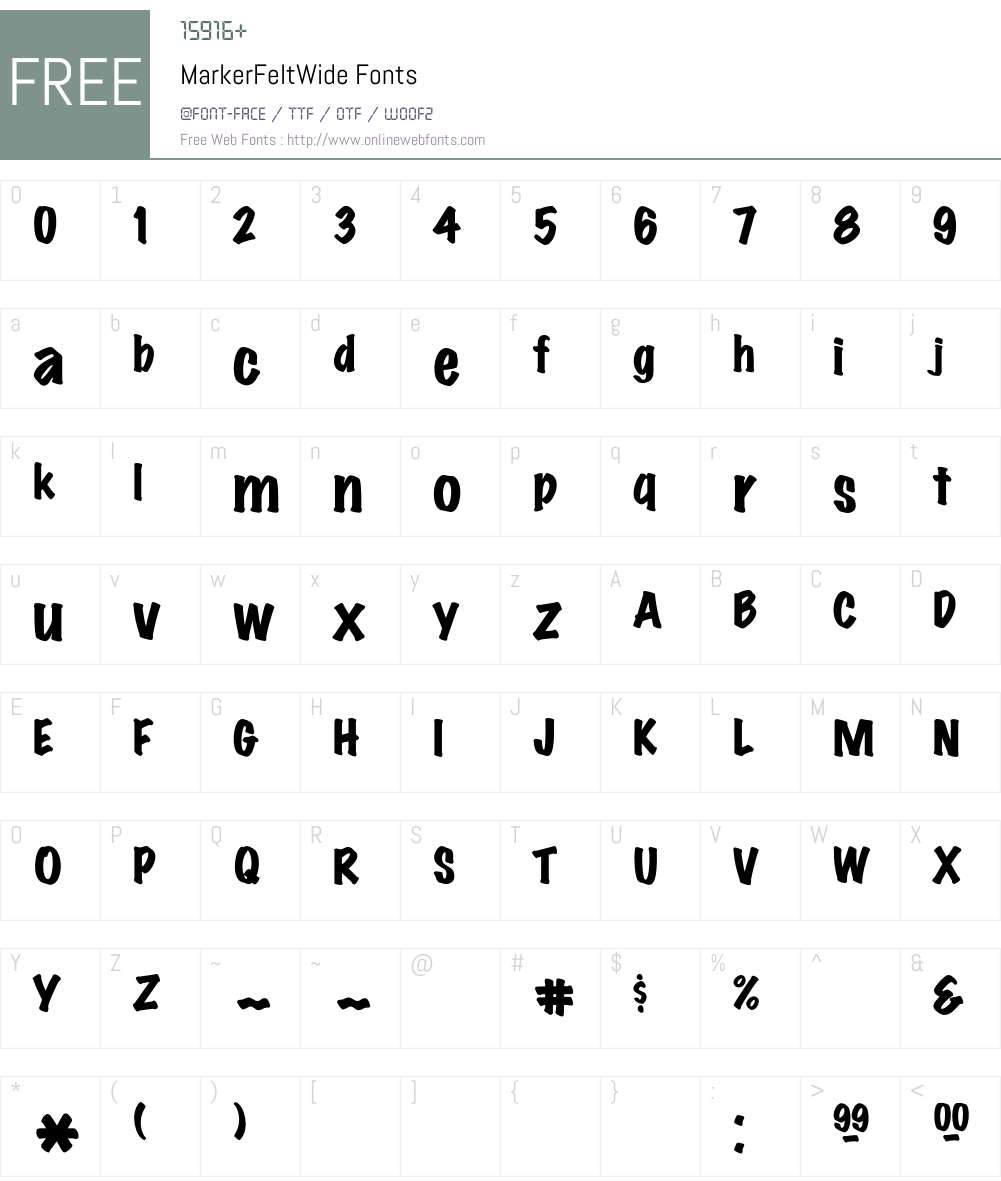 Marker Font Screenshots