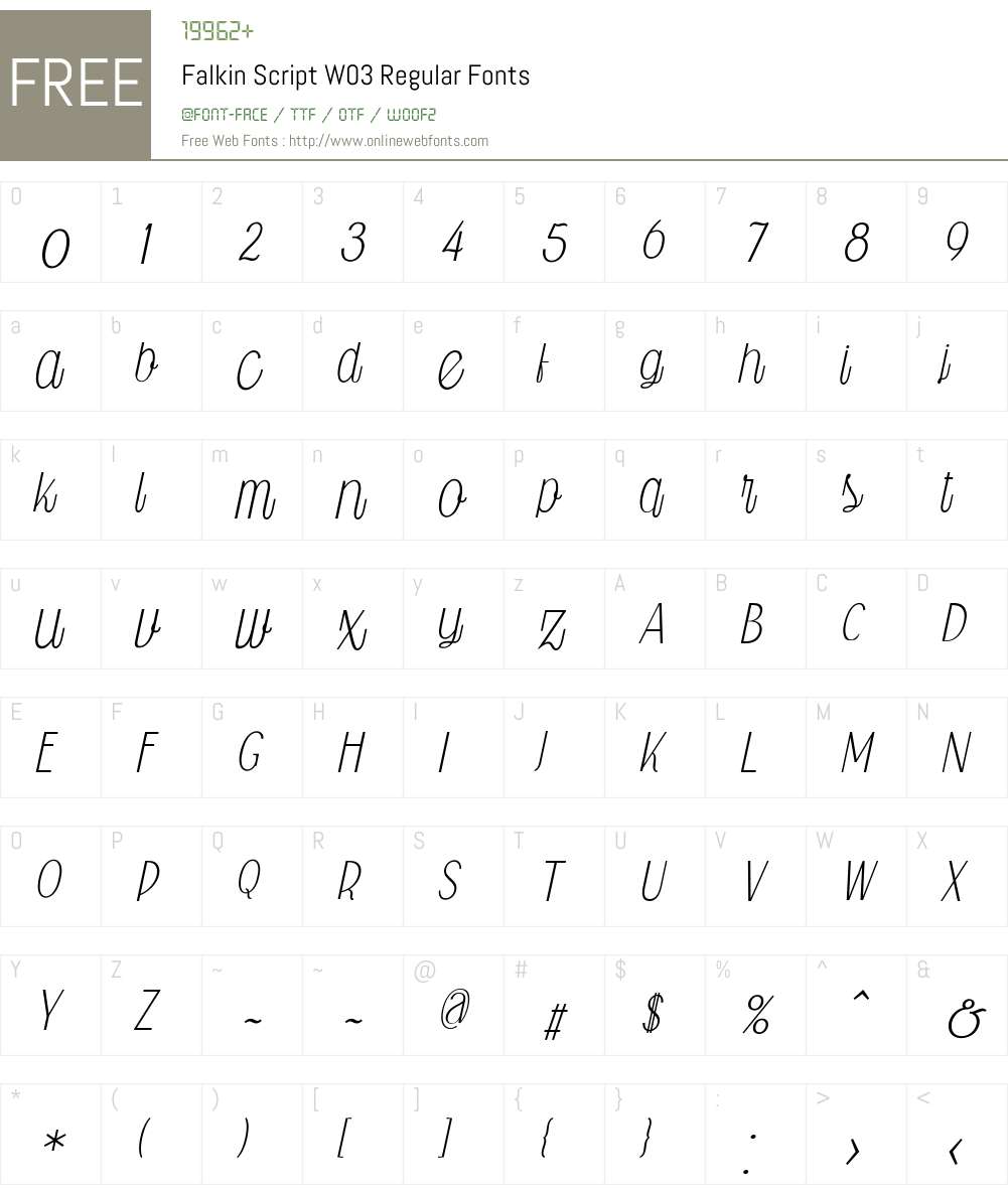 Falkin Script Font Screenshots