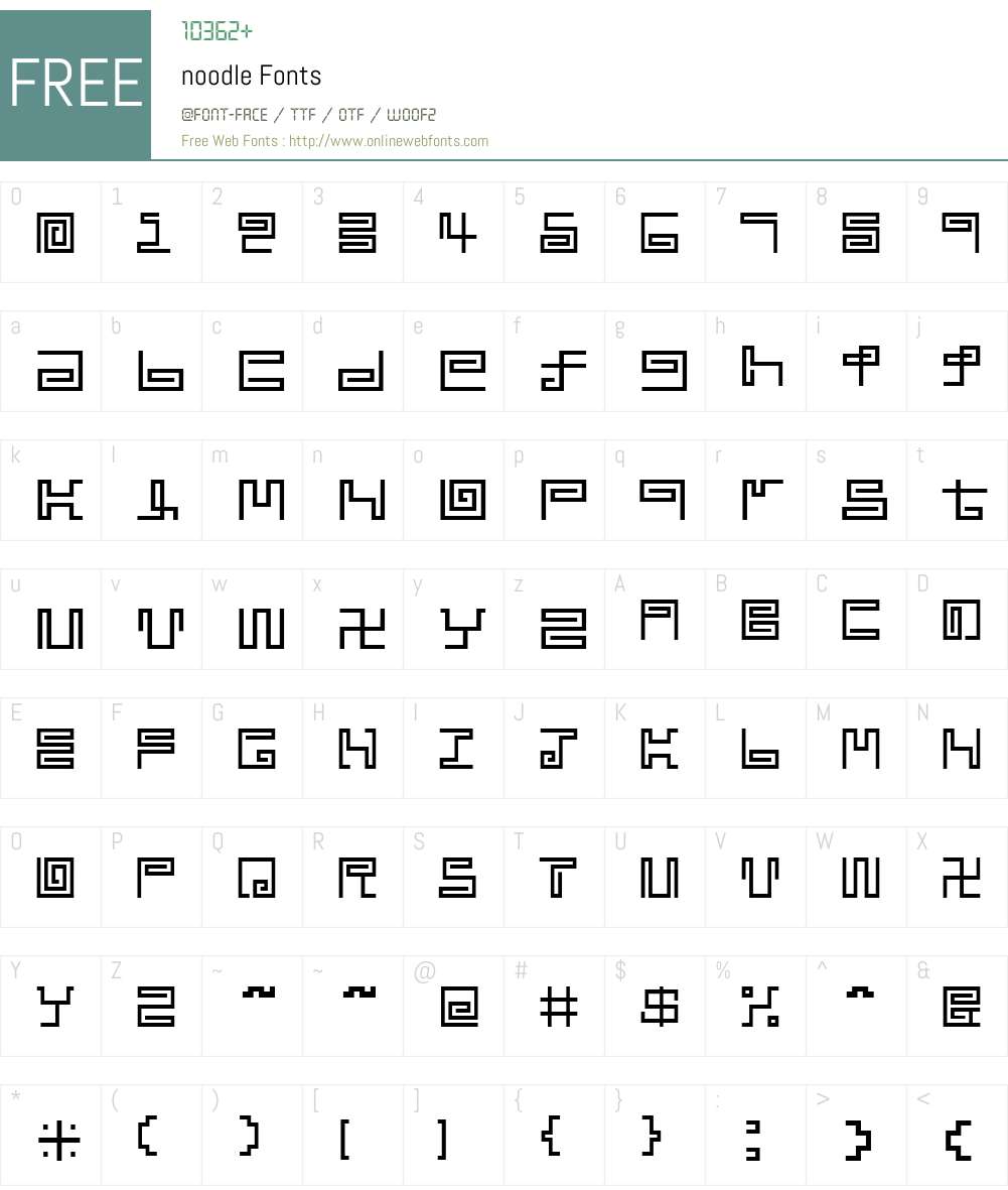 noodle Font Screenshots