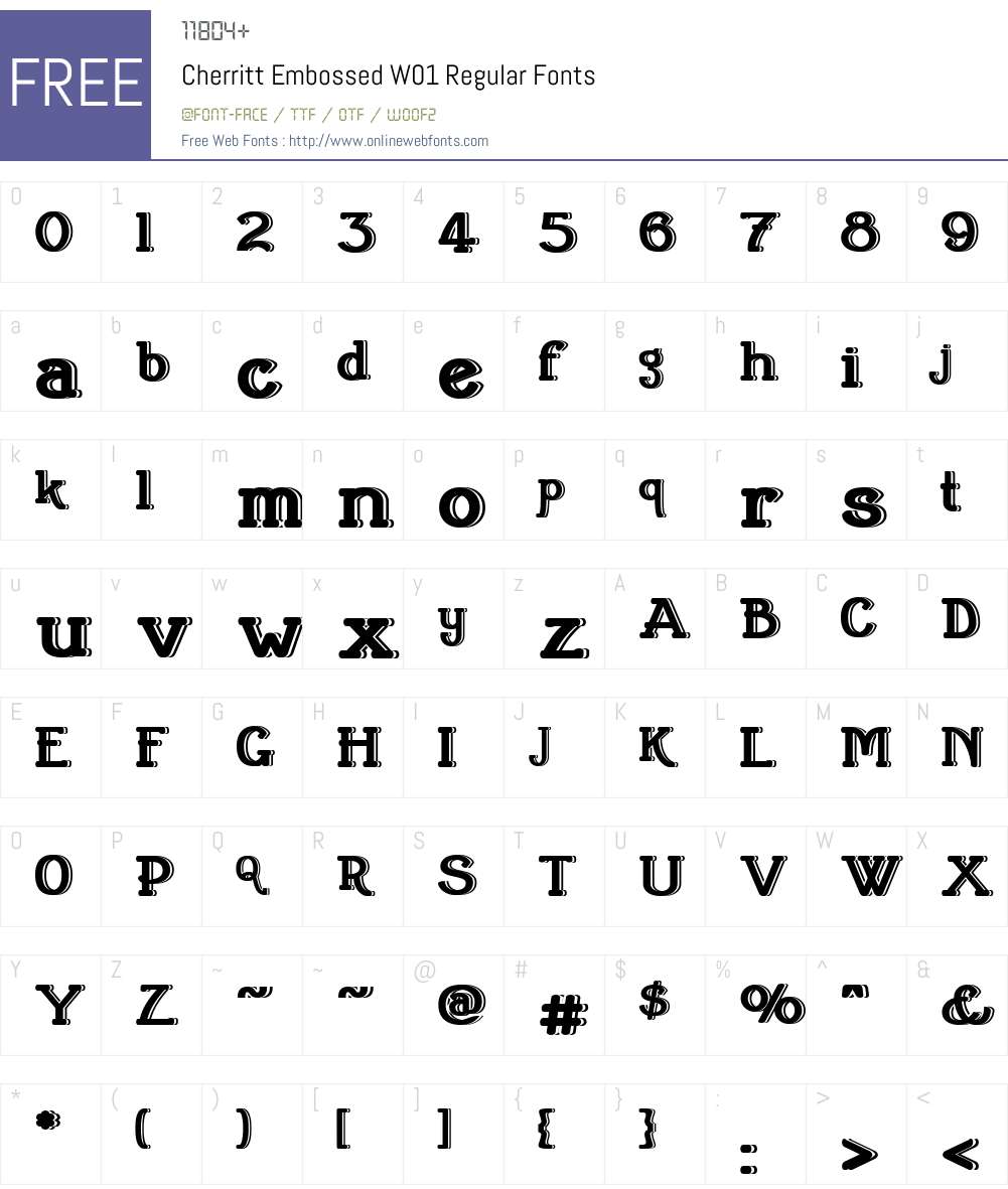 CherrittEmbossedW01-Regular Font Screenshots