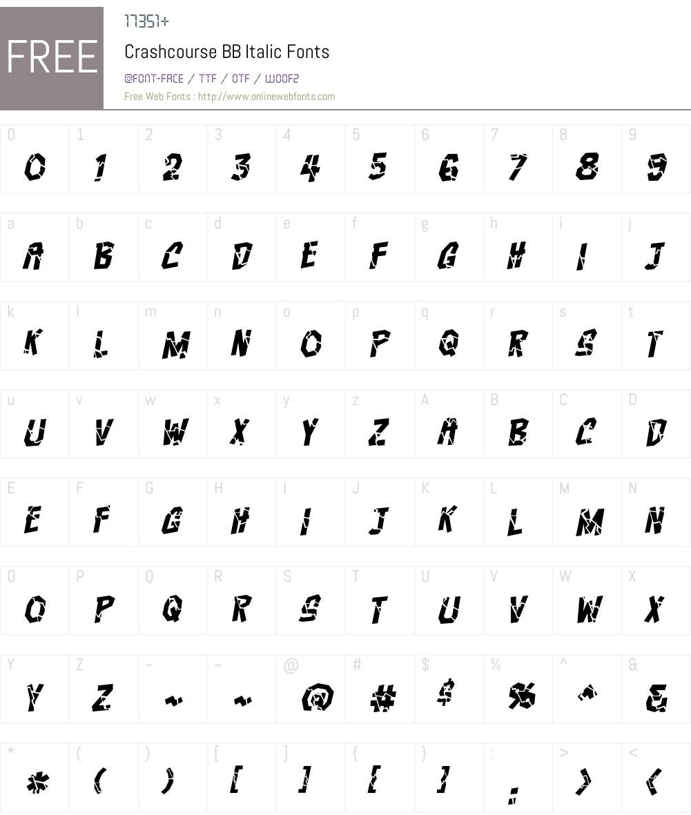 Crashcourse BB Font Screenshots