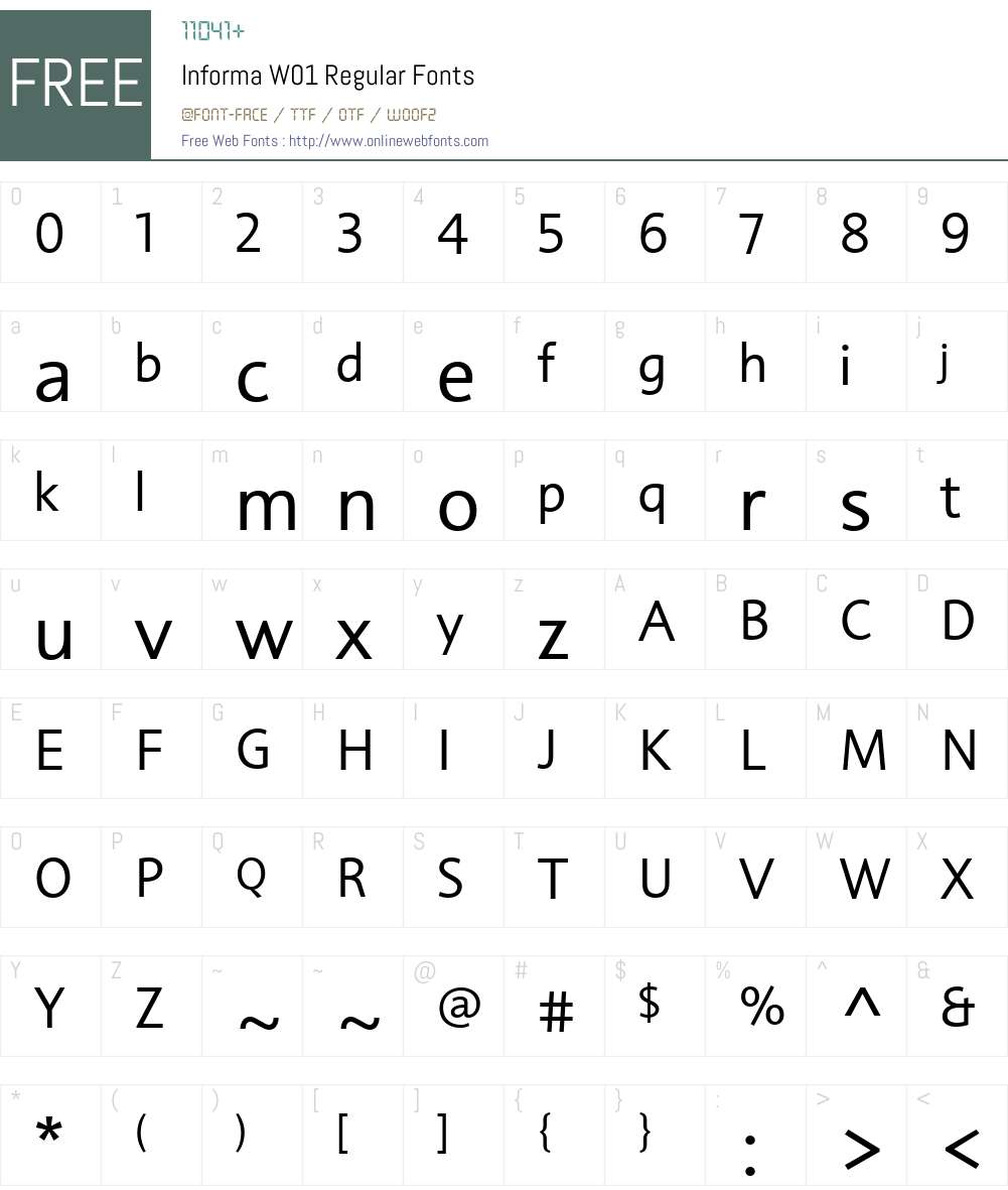 InformaW01-Regular Font Screenshots