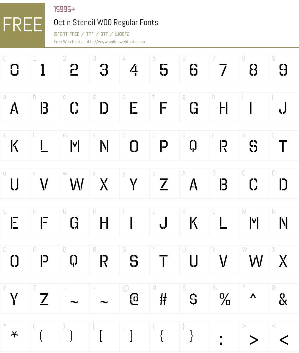 OctinStencilW00-Regular Font Screenshots