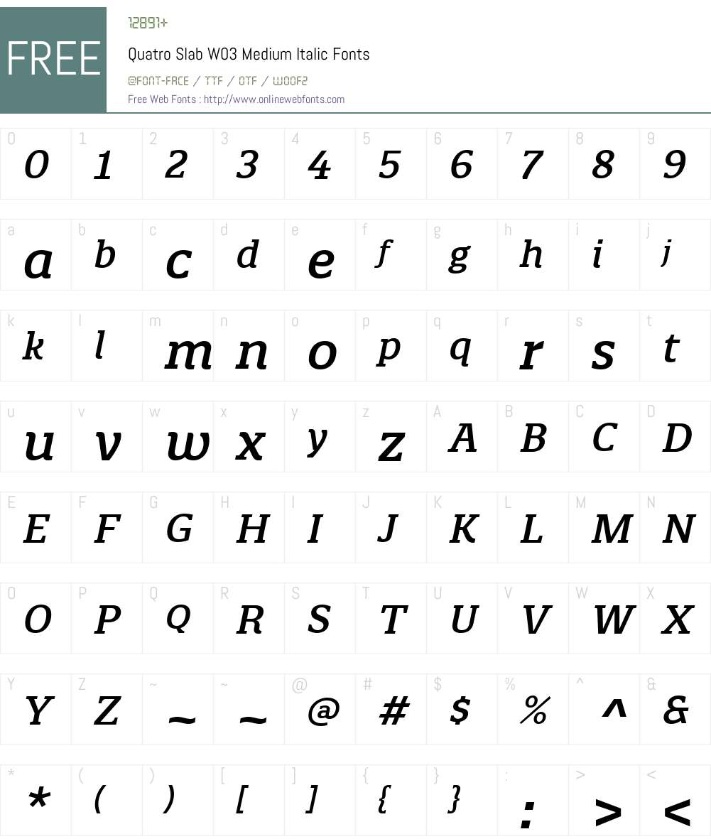 Quatro Slab Font Screenshots