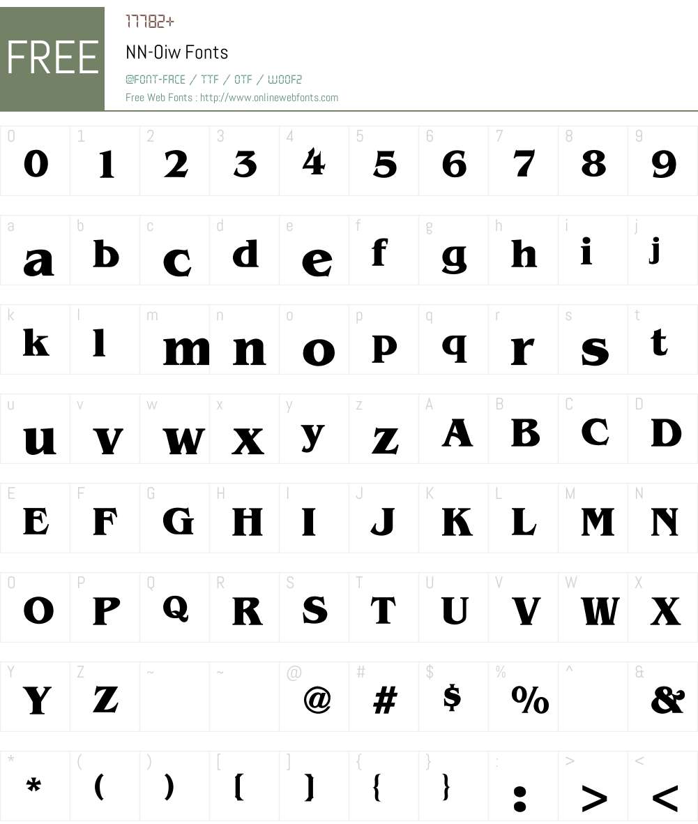 NN-Oiw Font Screenshots