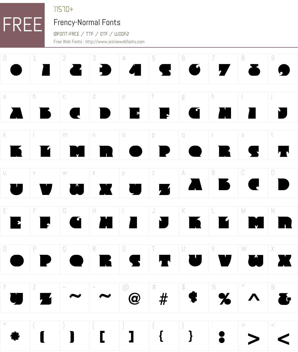 Frency Font Screenshots