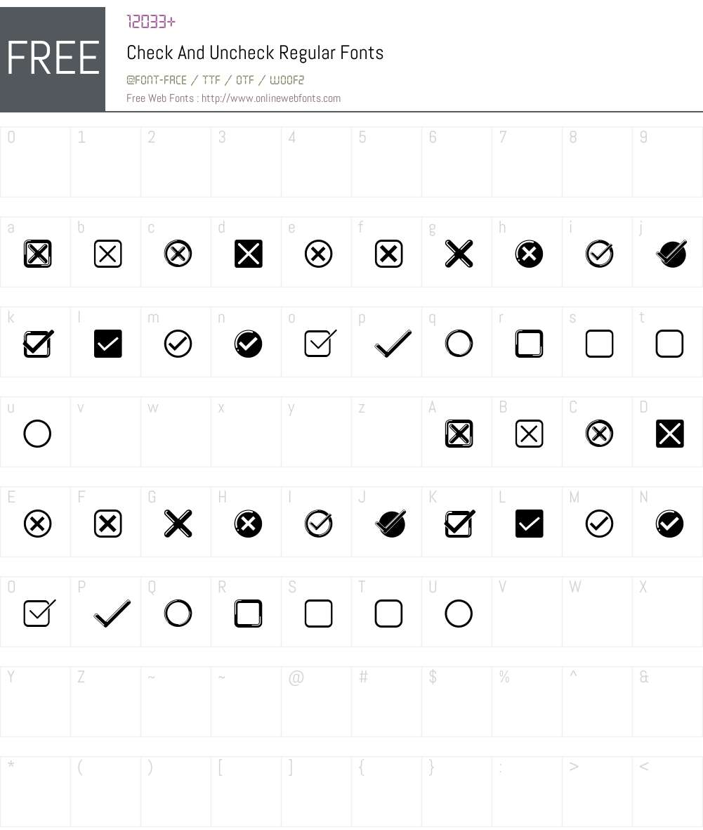 Check And Uncheck 1.000 Fonts Free Download - OnlineWebFonts.COM