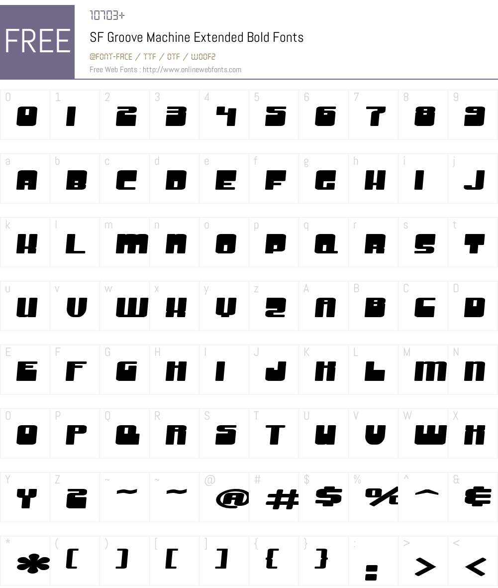 SF Groove Machine Extended Font Screenshots