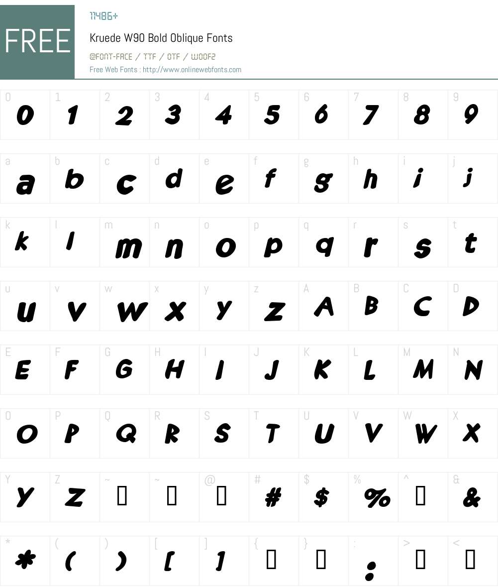 Kruede Font Screenshots