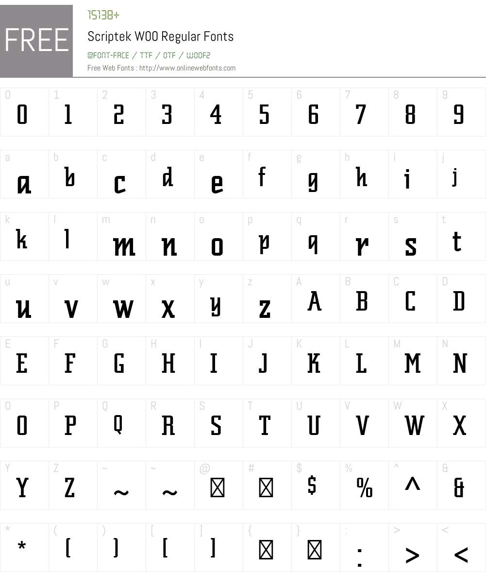 ScriptekW00-Regular Font Screenshots