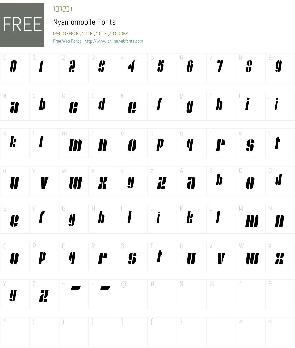 Nyamomobile Font Screenshots