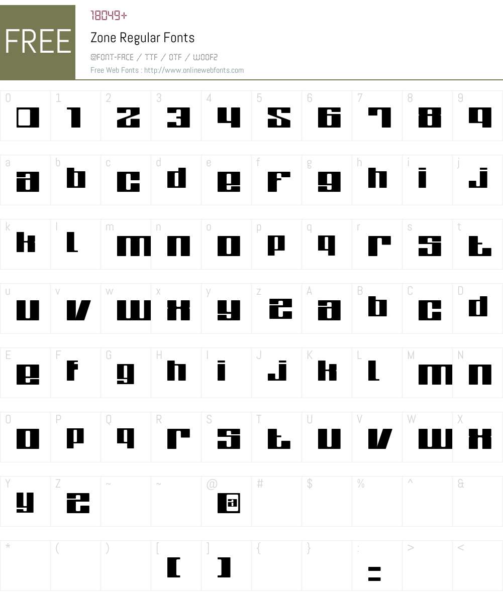 Zone Font Screenshots