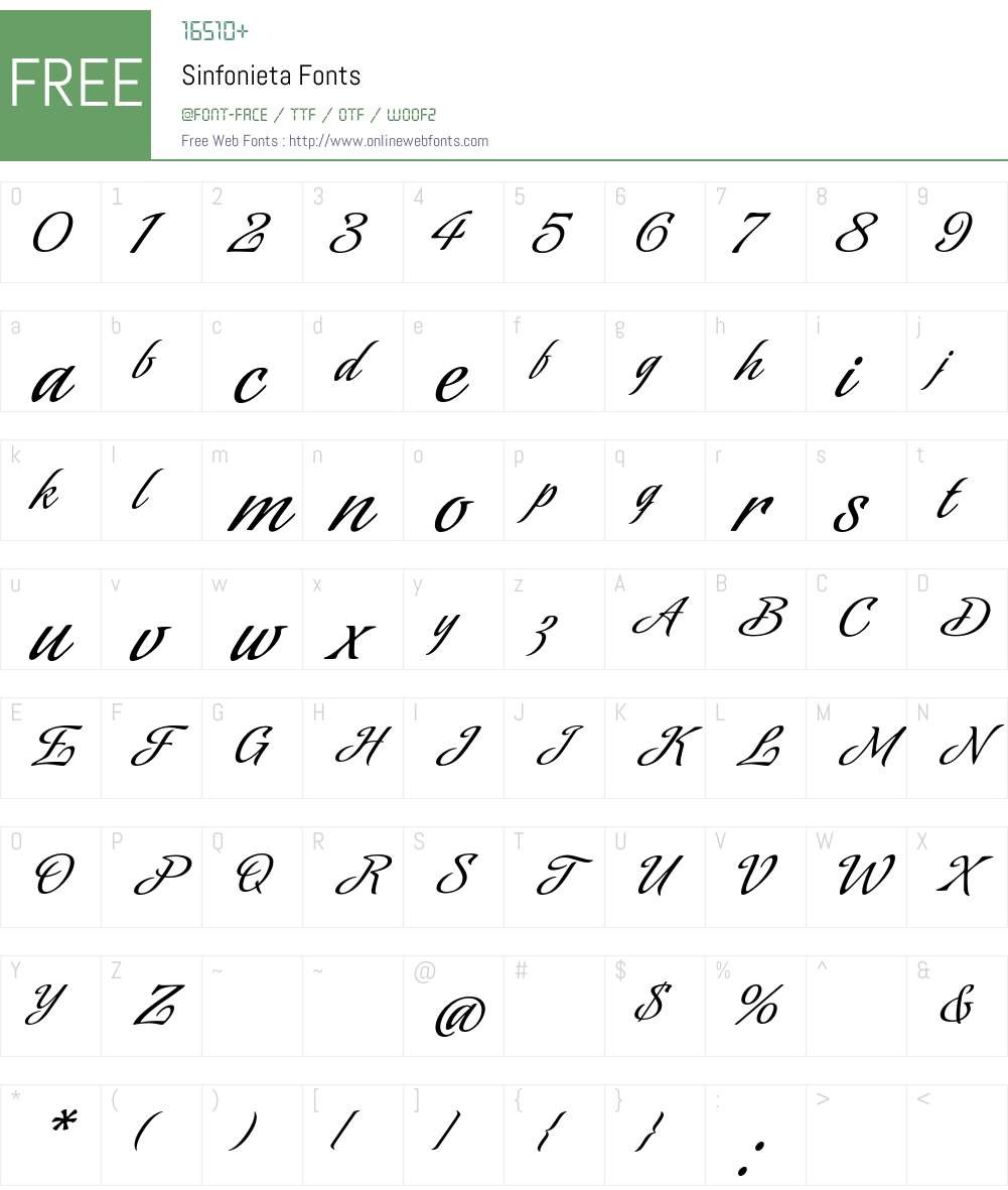 Sinfonieta Font Screenshots
