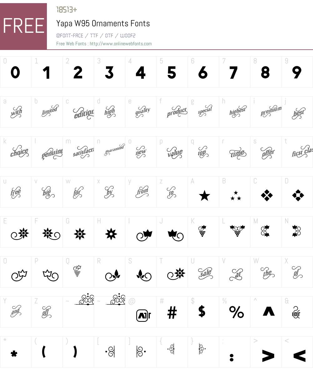 Yapa Font Screenshots