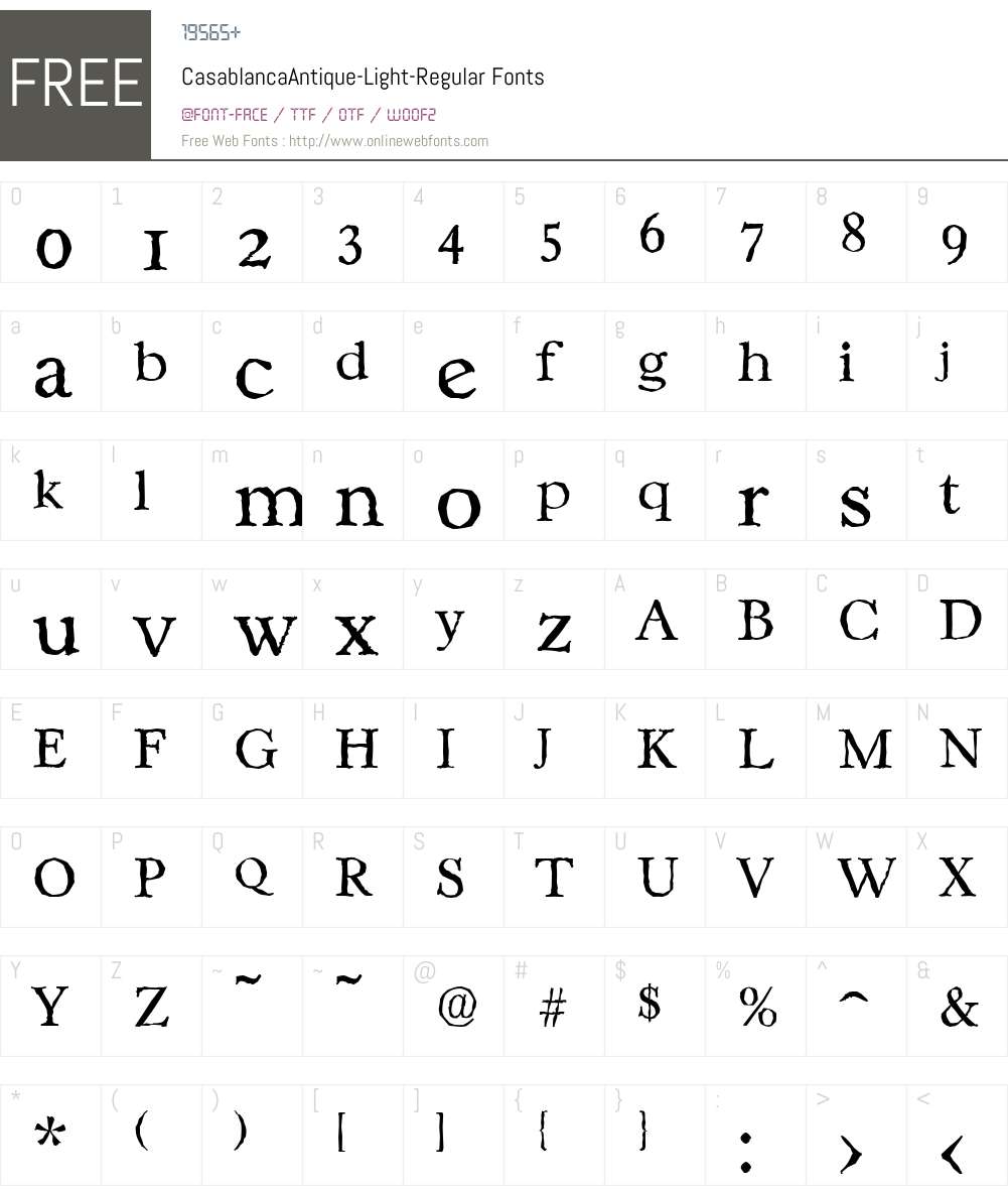 CasablancaAntique-Light Font Screenshots