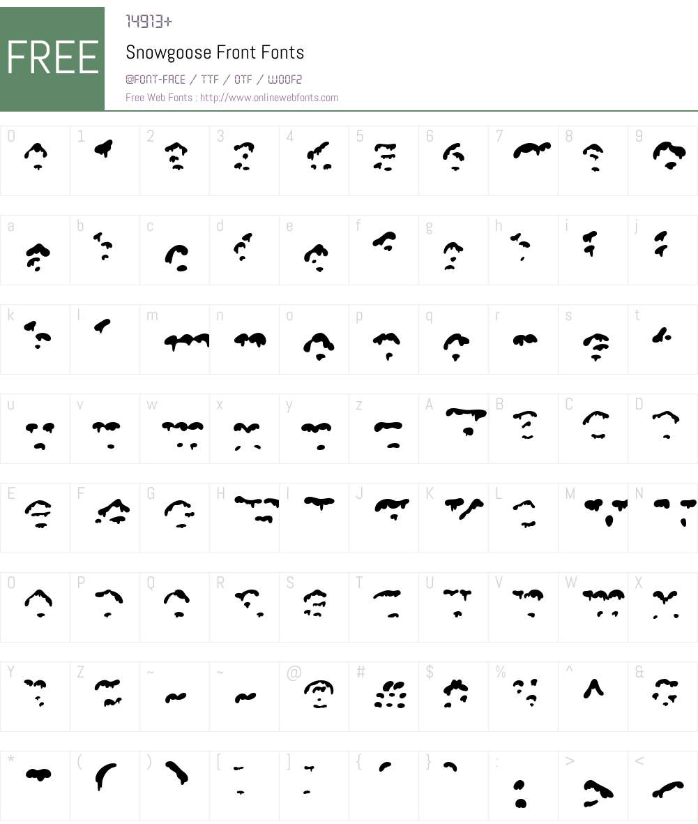 Snowgoose Front Font Screenshots