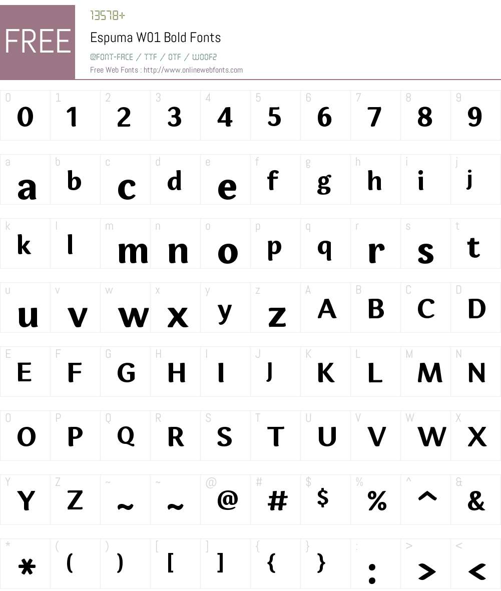 EspumaW01-Bold Font Screenshots