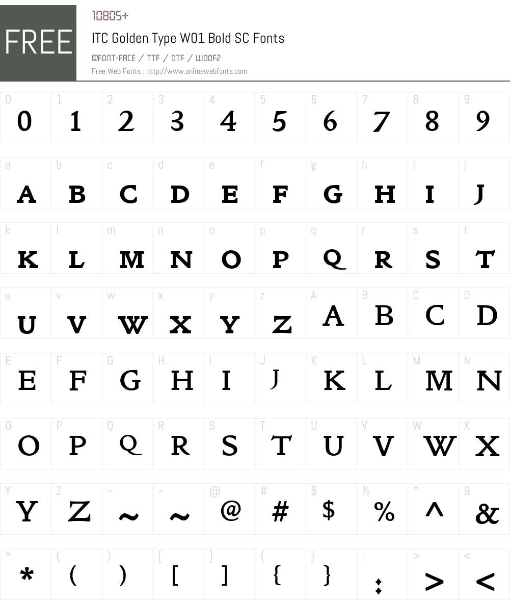 ITC Golden Type Font Screenshots