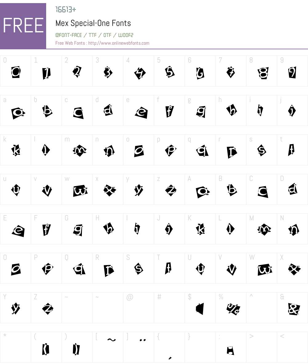 Mex Font Screenshots