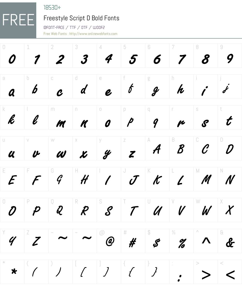 Freestyle Script D Font Screenshots