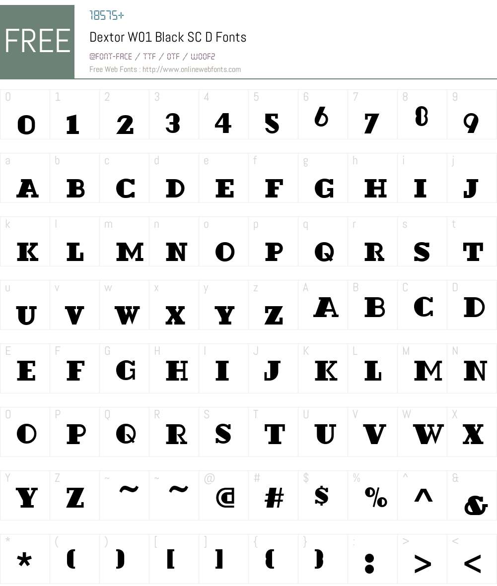 DextorW01-BlackSCD Font Screenshots