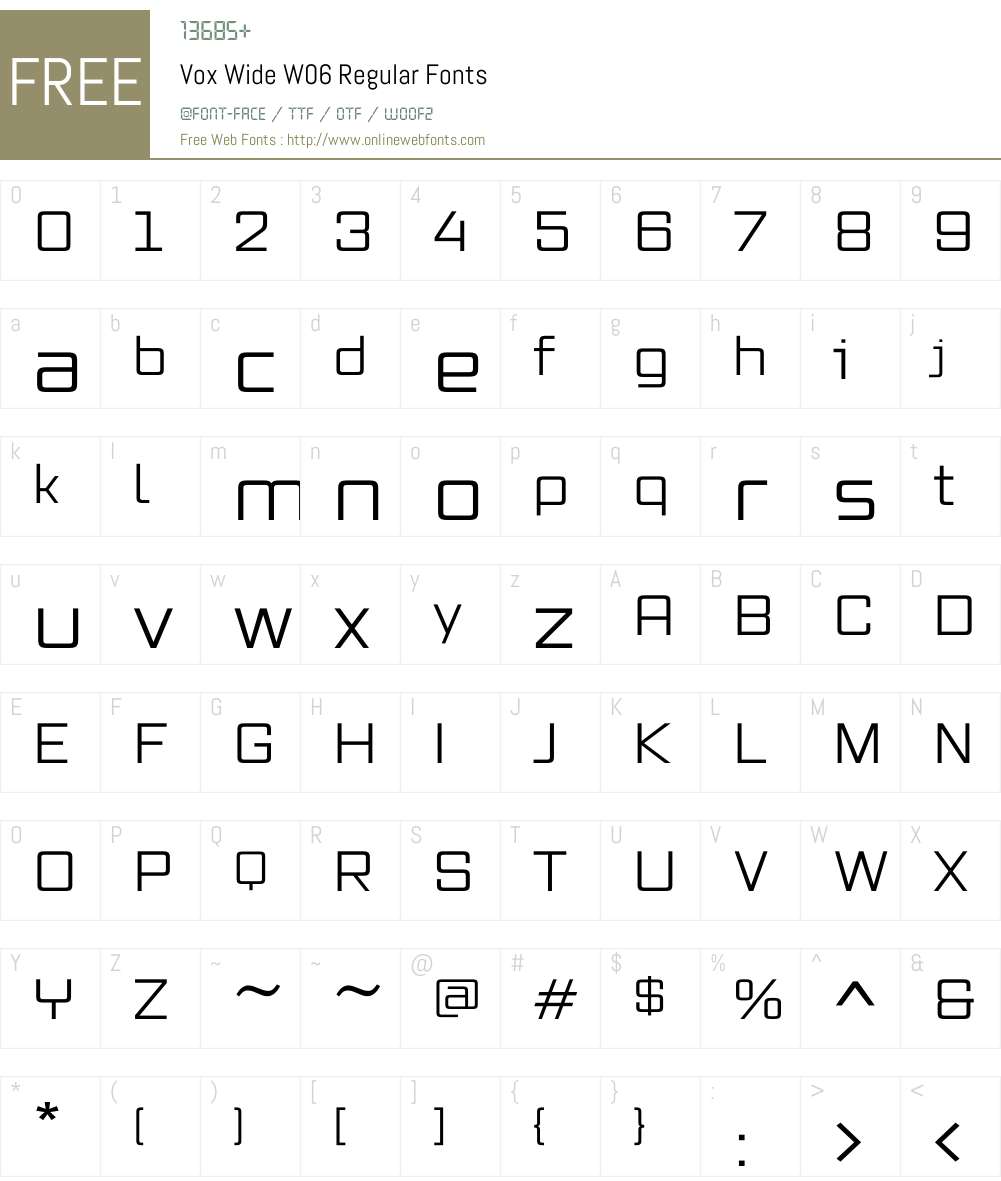 Vox Font Screenshots