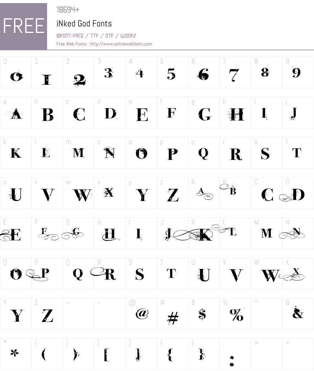 iNked God Font Screenshots