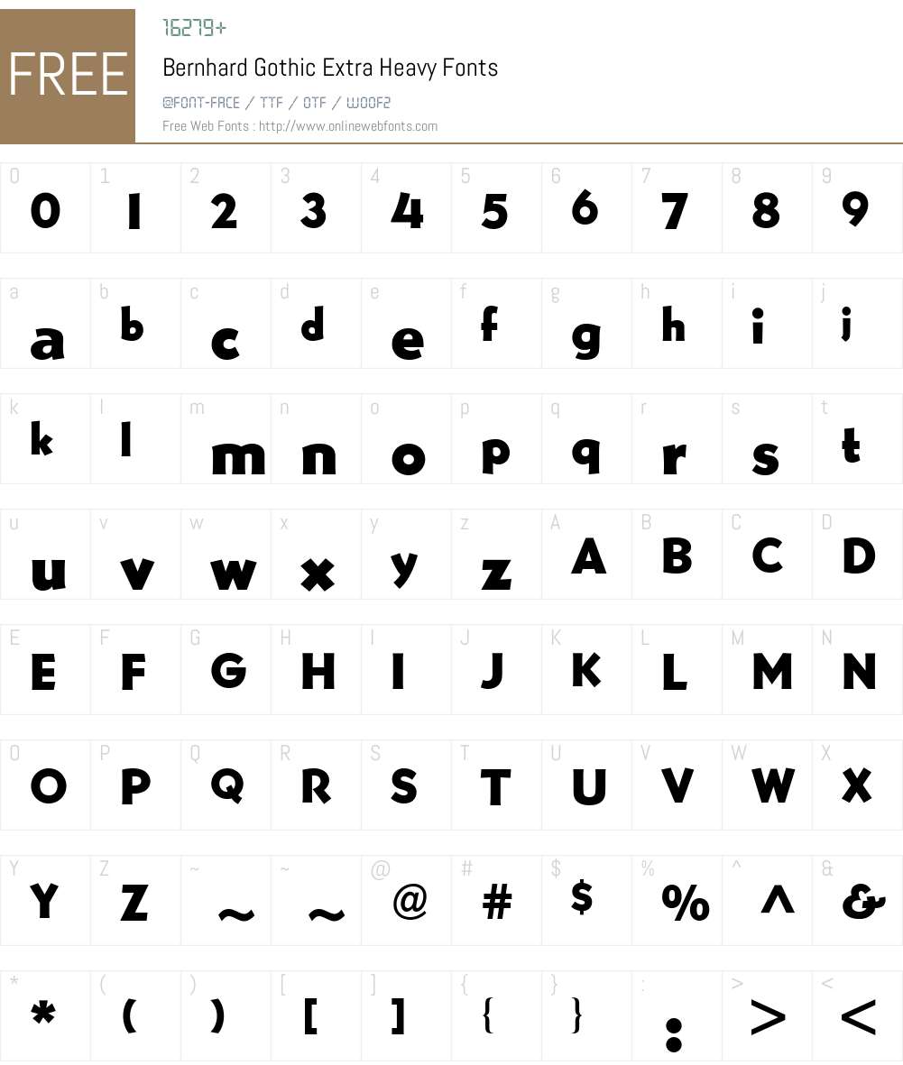 Bernhard Gothic BQ Font Screenshots