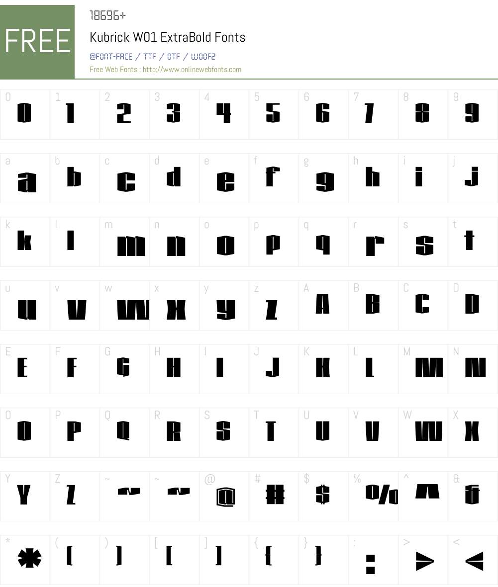 KubrickW01-ExtraBold Font Screenshots