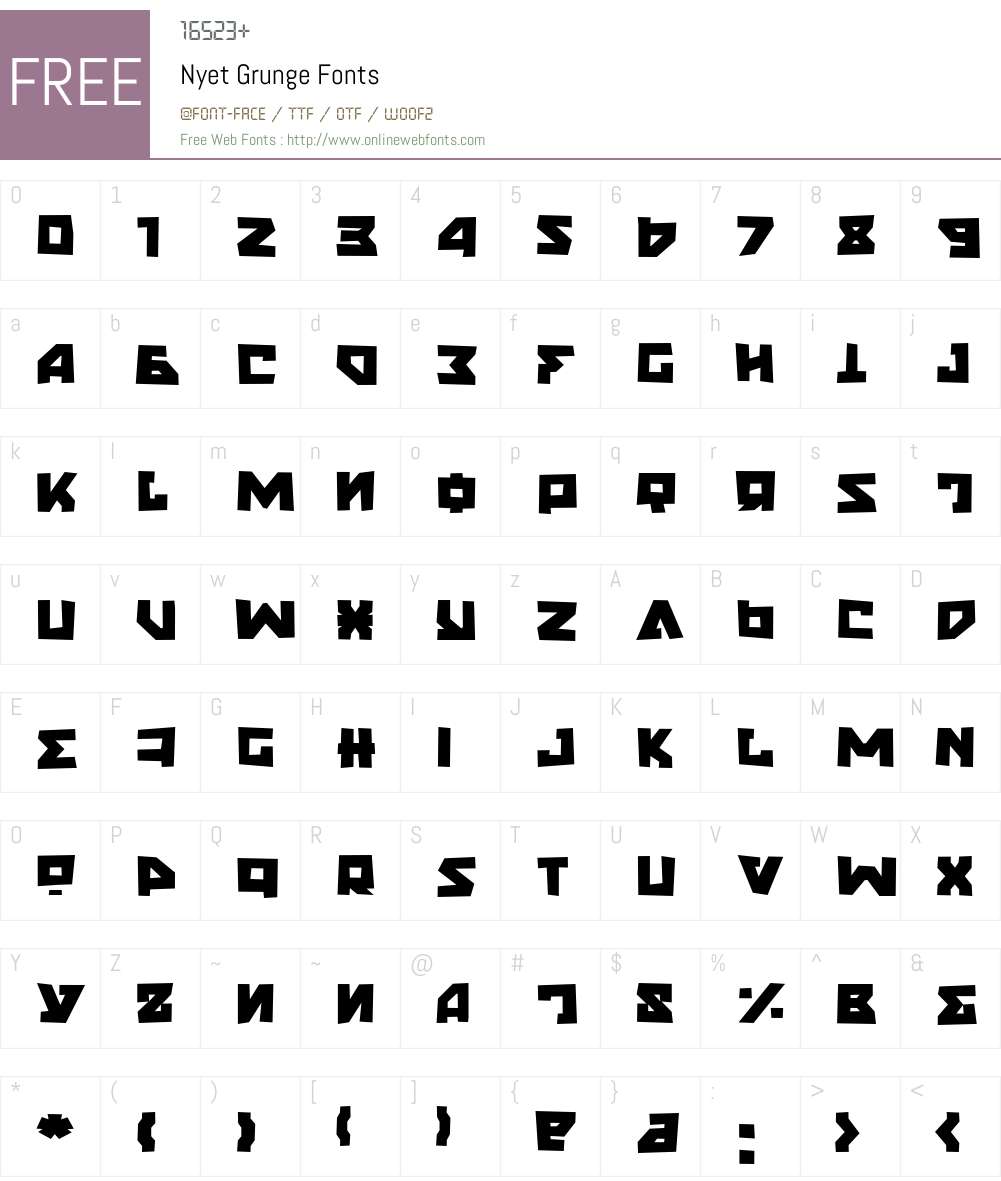 Nyet Grunge Font Screenshots