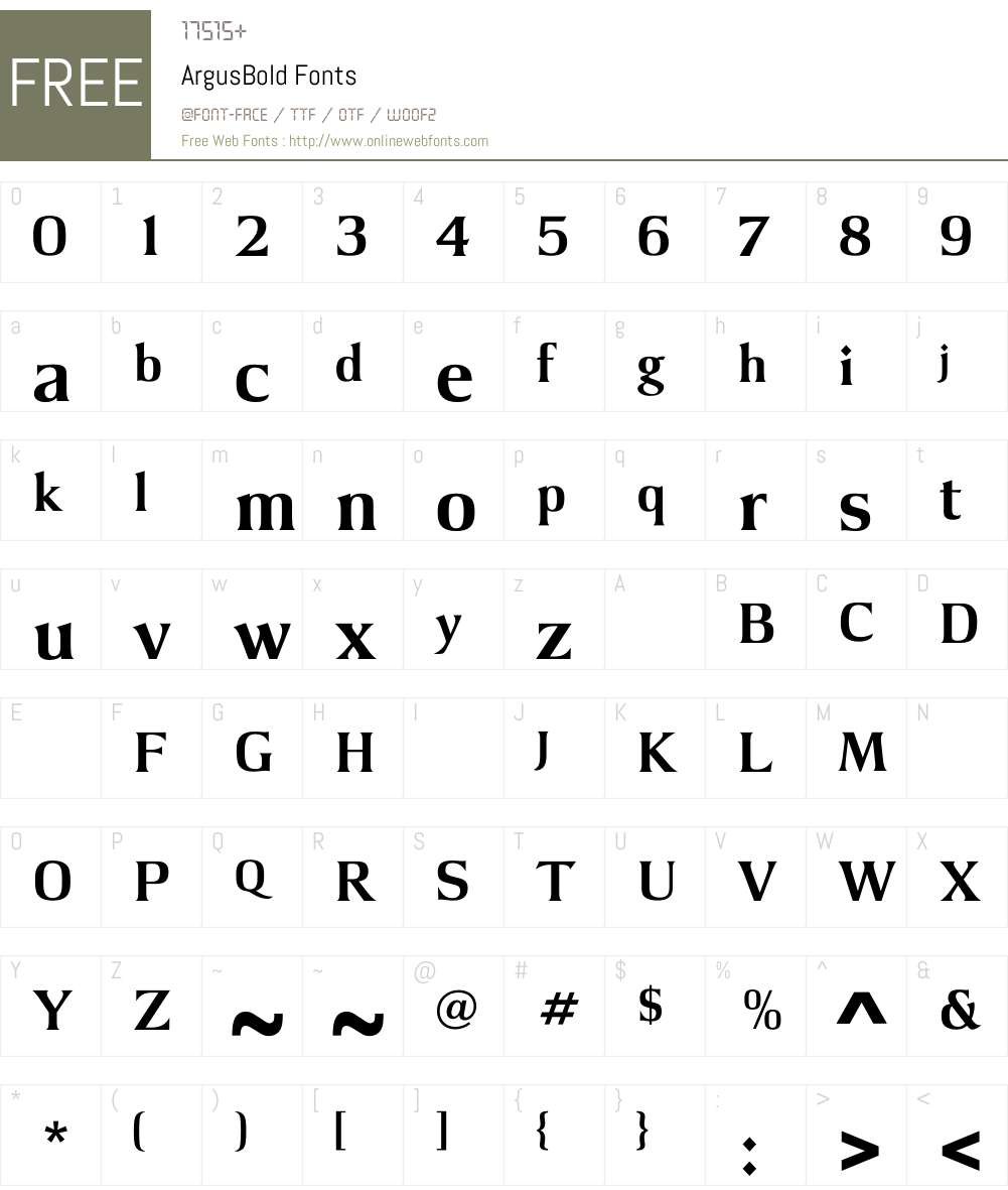 ArgusBold Font Screenshots