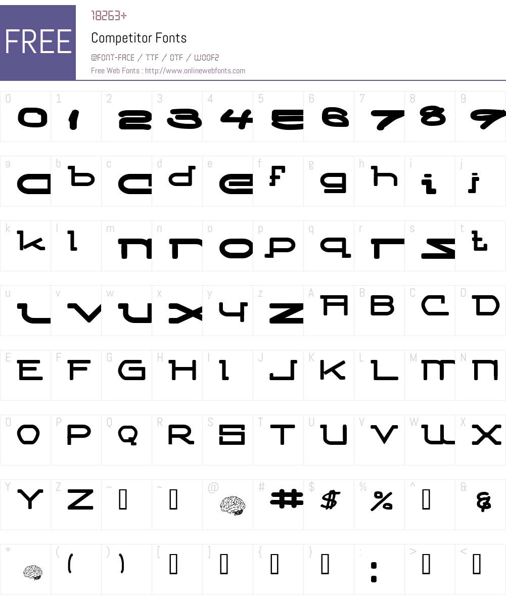 Competitor Font Screenshots