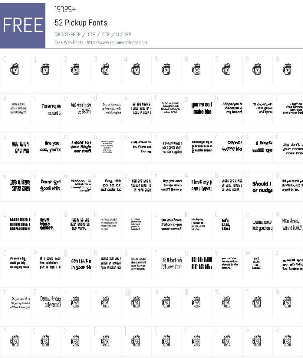 52 Pickup Font Screenshots
