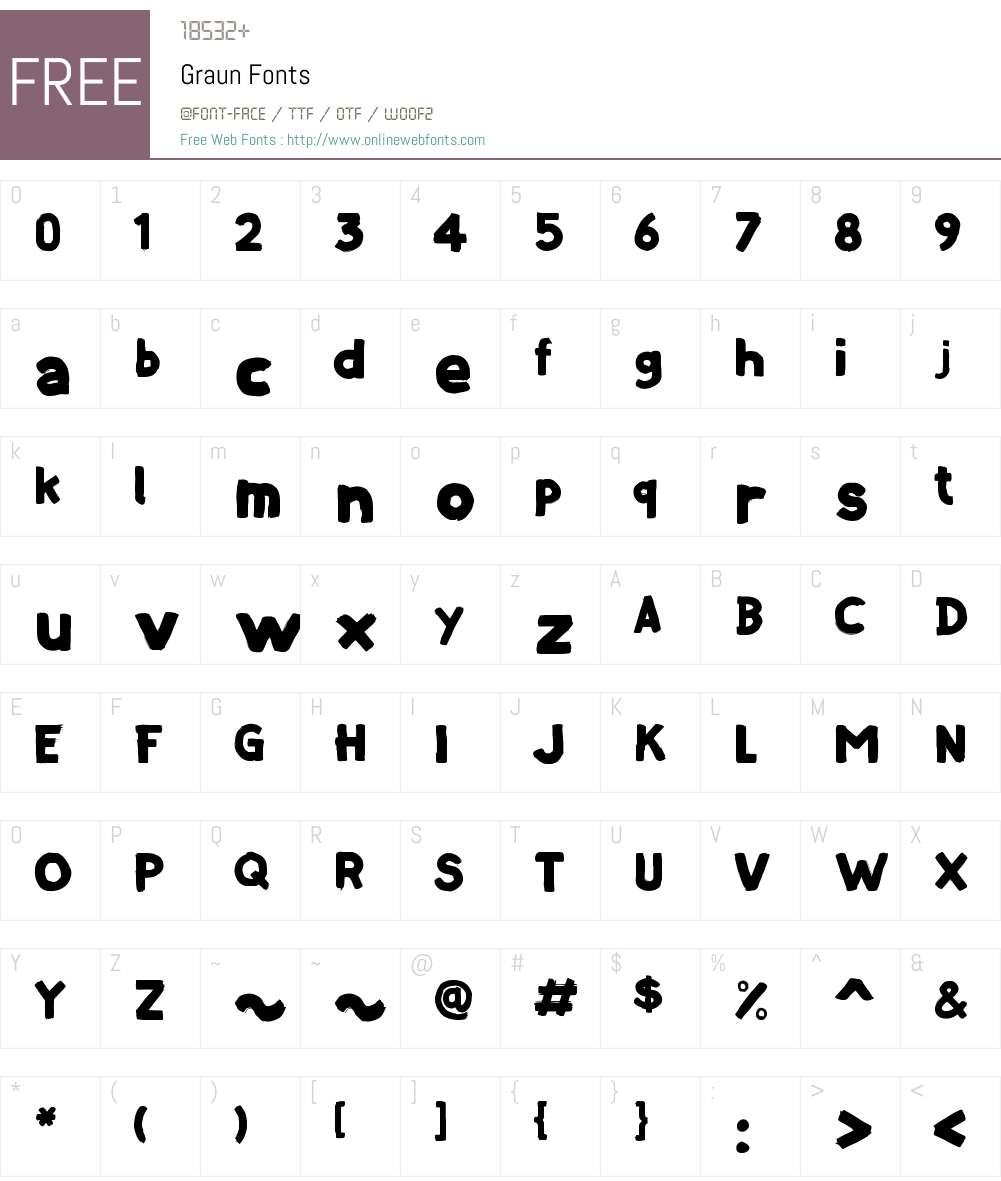 Graun Font Screenshots