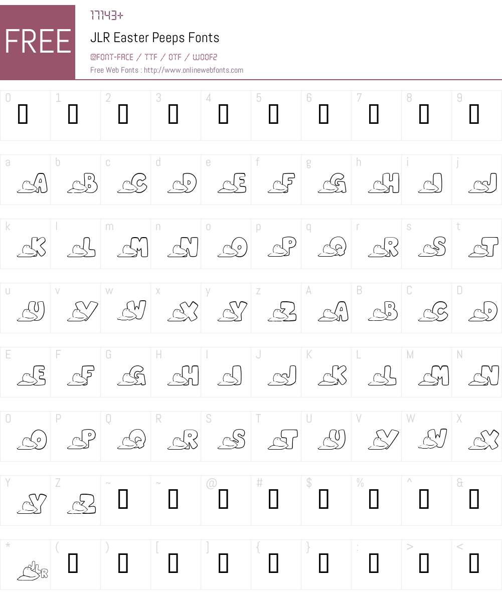 JLR Easter Peeps Font Screenshots