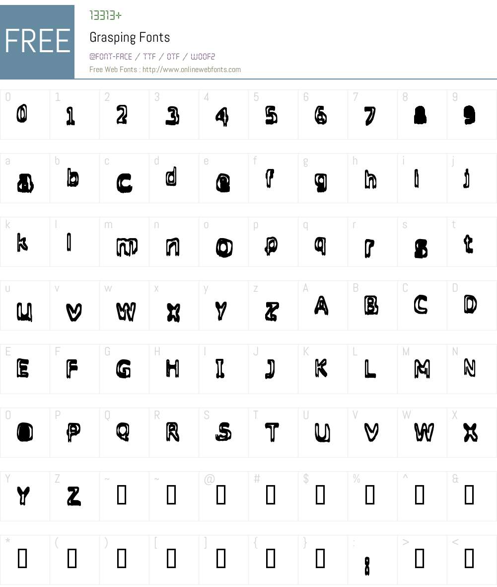 Grasping Font Screenshots