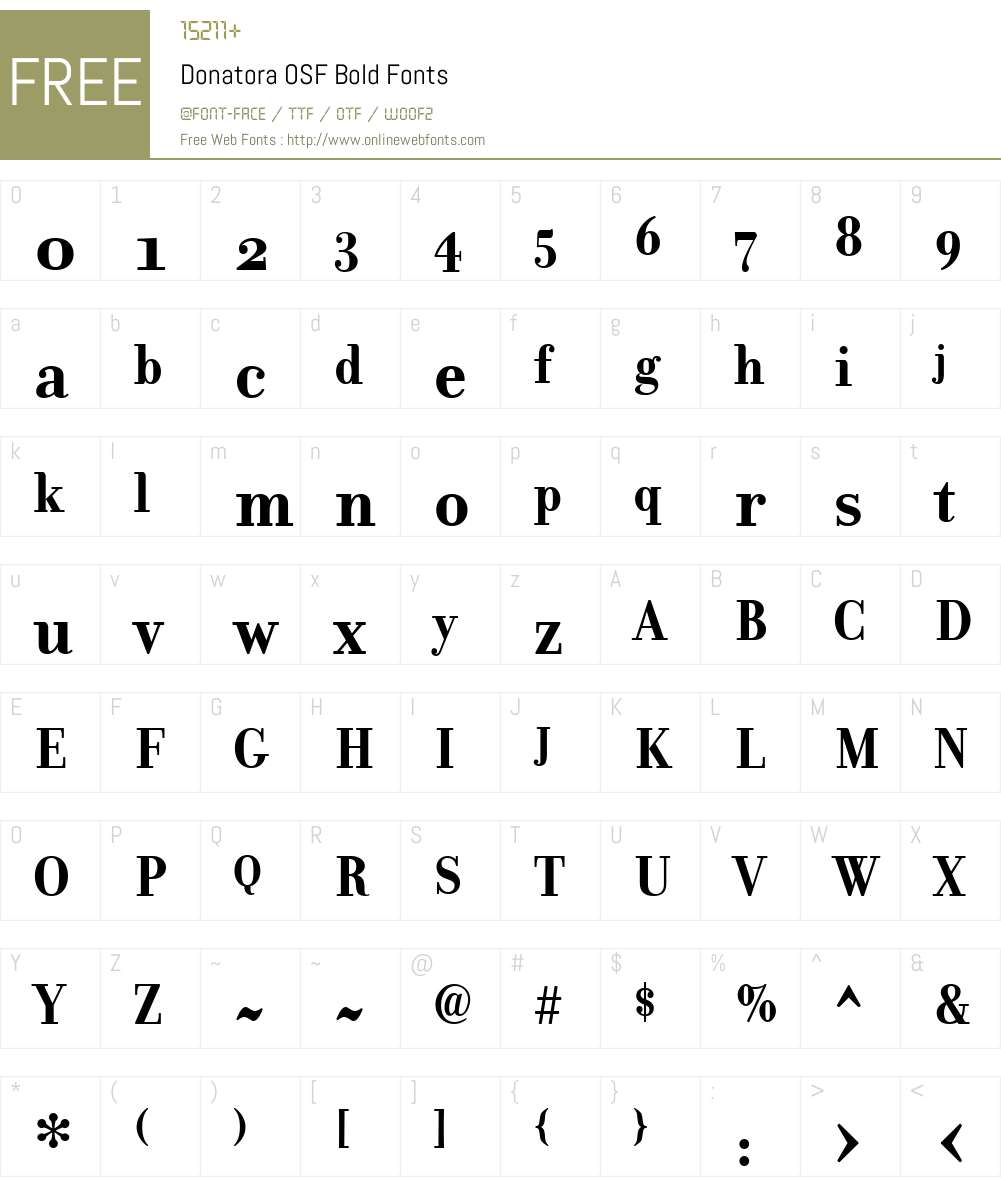 Donatora OSF Font Screenshots