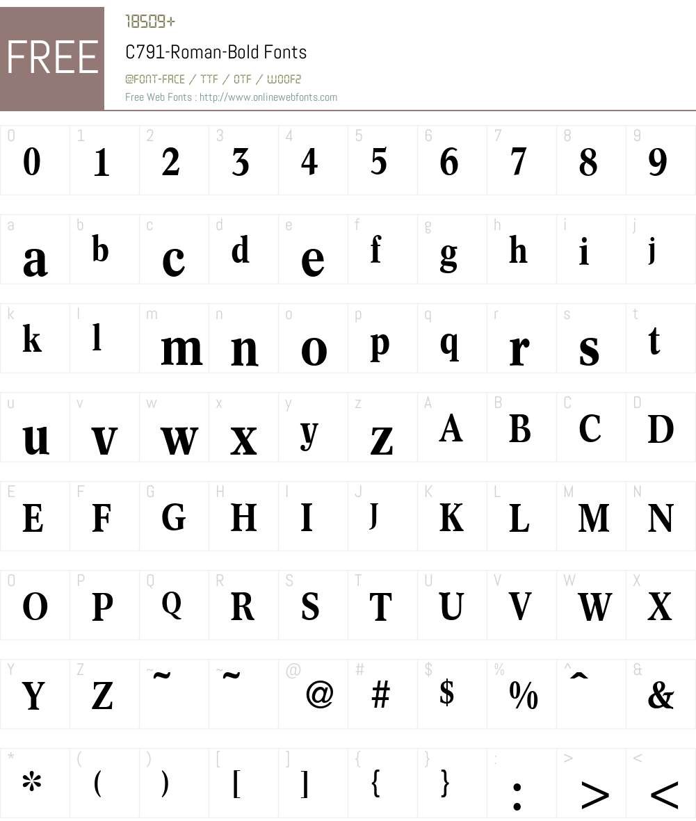 C791-Roman Font Screenshots