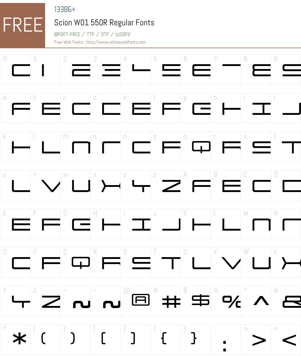 ScionW01-550RRegular Font Screenshots