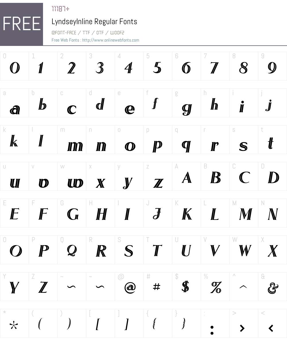 LyndseyInline Font Screenshots