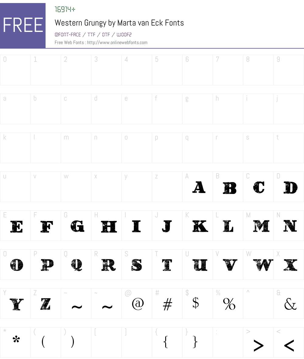 Western Grungy by Marta van Eck Font Screenshots