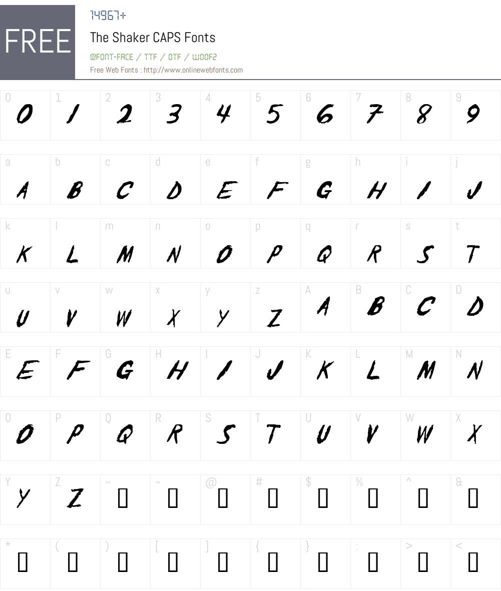 The Shaker Font Screenshots
