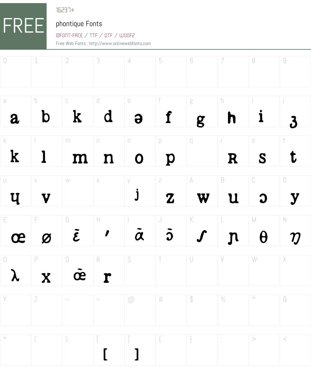 phontique Font Screenshots